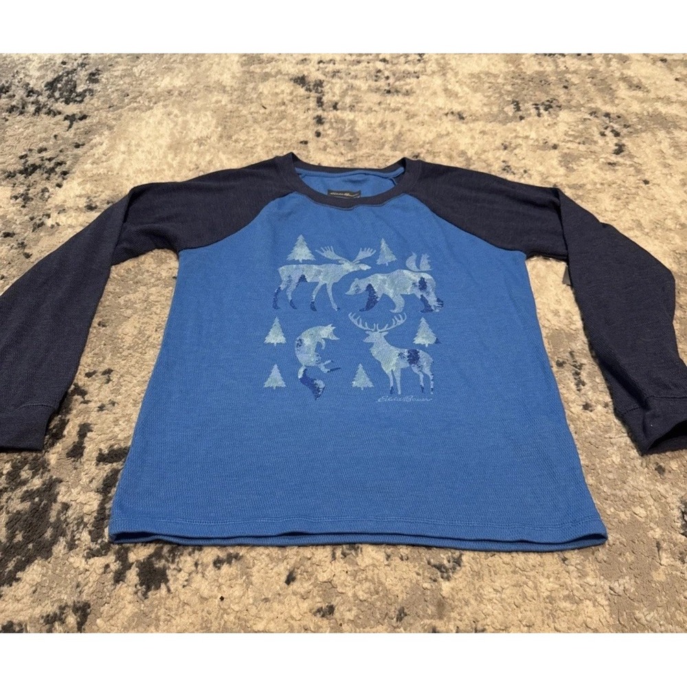 Eddie Bauer Kids Youth Boys Blue Long Sleeve Shirt Sz XL (16) New